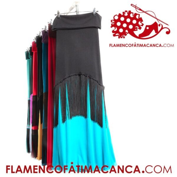 Falda flamenca flecos en arco con cinta 06