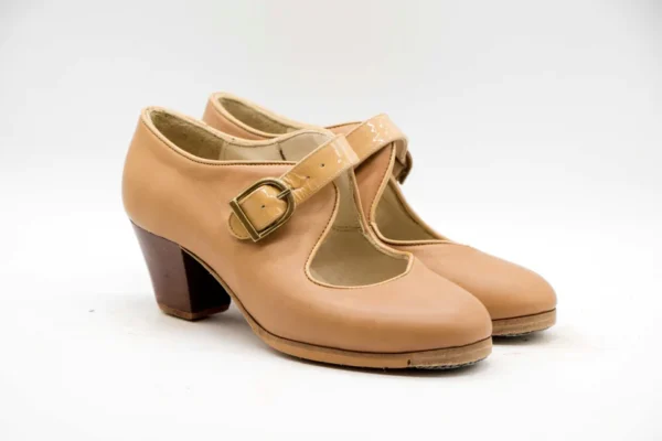 Solea.n 35 5.pielycharolbeige.taconcubanotenidoenpalosanto.